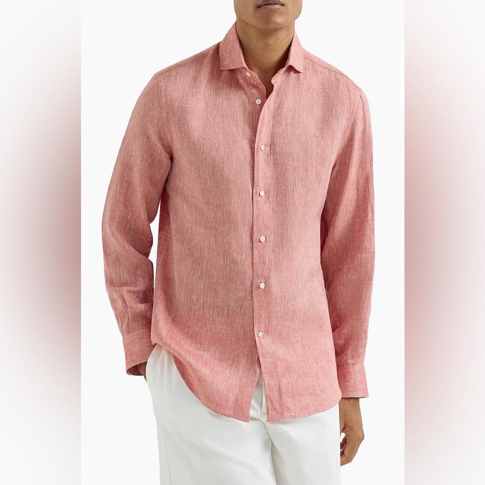 SOLD ⭐️ Brunello Cucinelli Light Red Linen Shirt